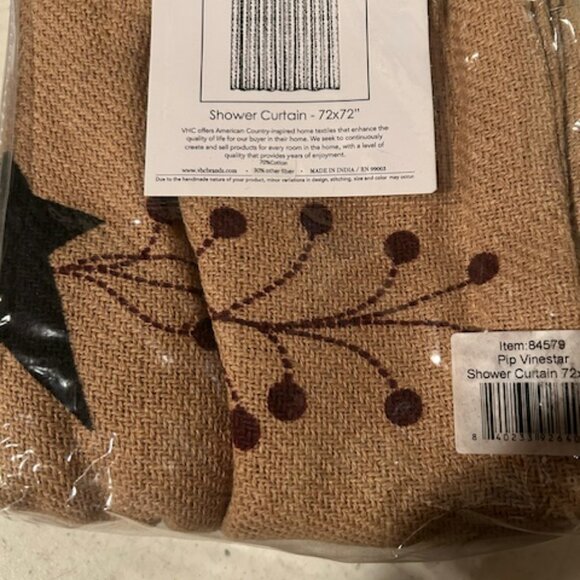 New Country Pip Star Shower Curtain - Picture 6 of 6